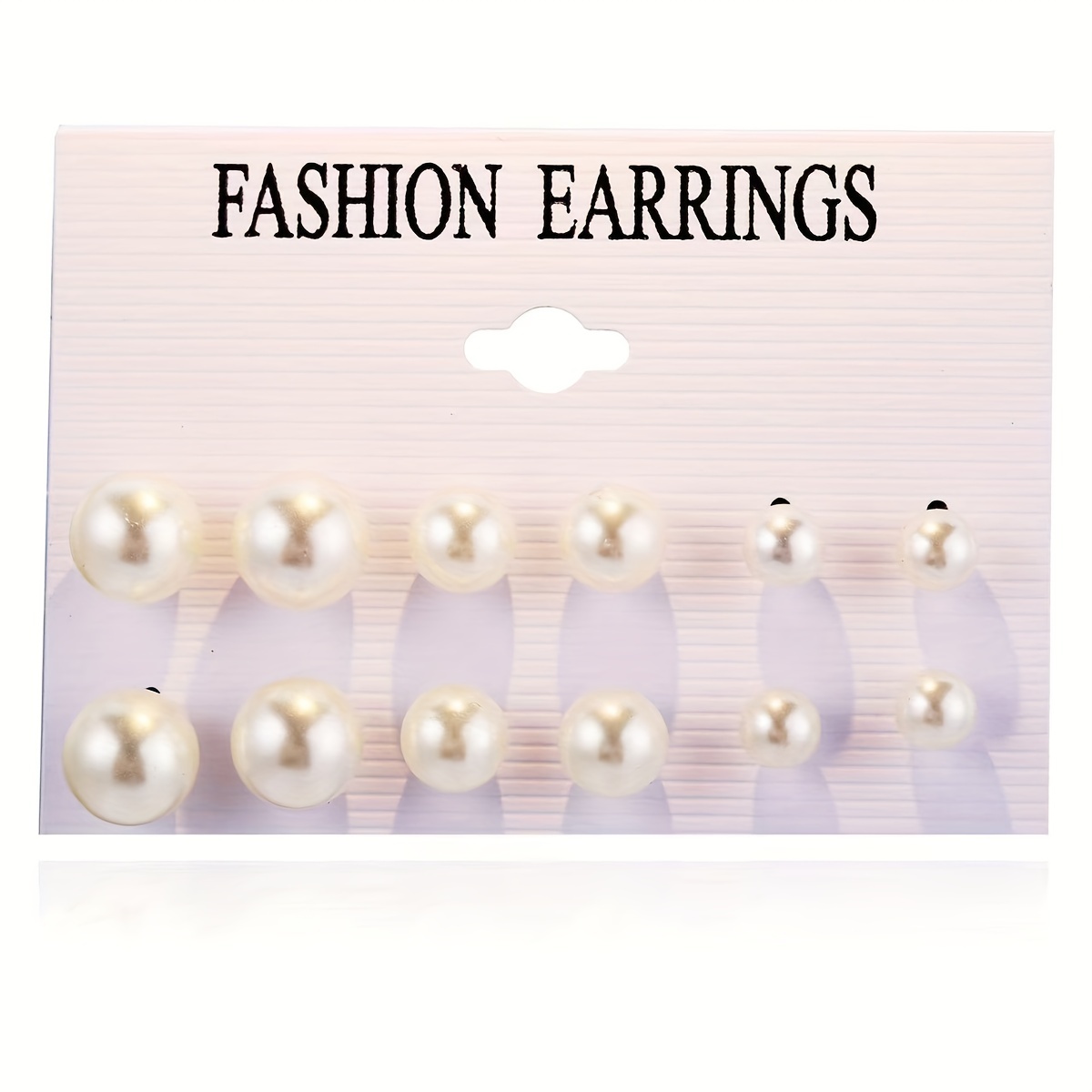 12 Pairs Women's Imitation Pearl Stud Earrings Set, Daily Wear